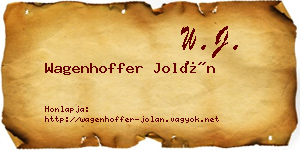 Wagenhoffer Jolán névjegykártya